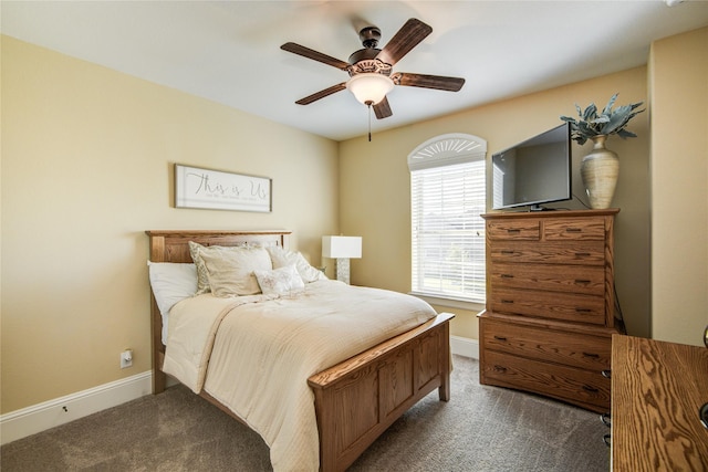 1417 Summer Field Ln, Friendswood, TX 77546 - carpeted bedroom featuring baseboards and a ceiling fan