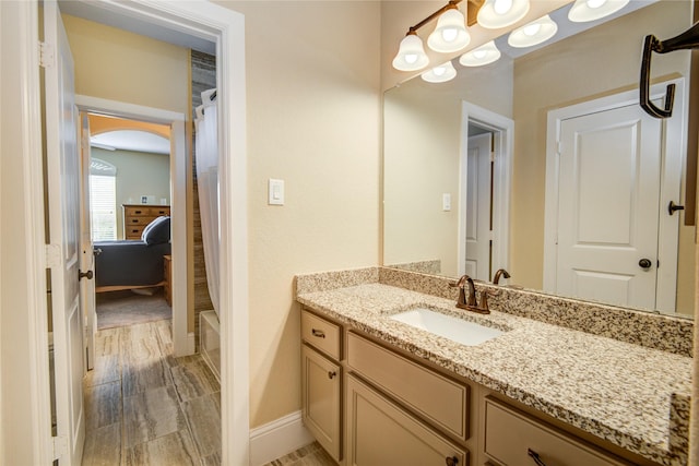 1417 Summer Field Ln, Friendswood, TX 77546 - full bath with vanity, baseboards, and shower / bath combo