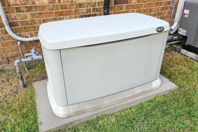 139 S Ridge Park Dr, Magnolia, TX 77354 - exterior view of a power unit, brick siding, and central AC