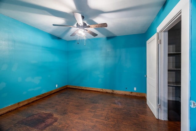 2175 Fm 1725th Rd, Cleveland, TX 77328 - unfurnished room with hardwood / wood-style floors, a ceiling fan, and baseboards