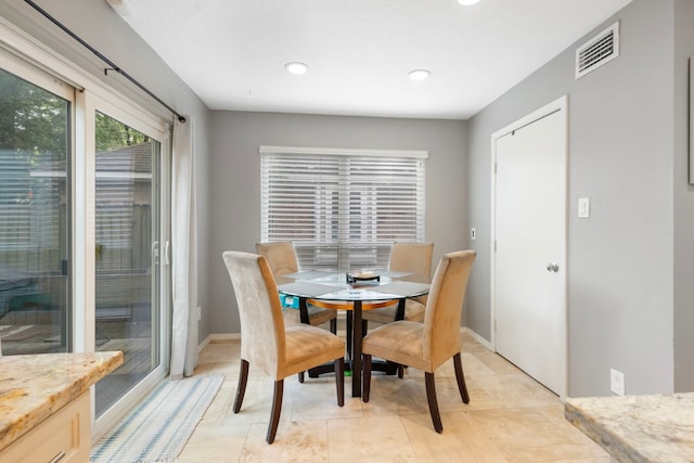 4 Hickory Oak Dr, Spring, TX 77381 - dining space with recessed lighting, baseboards, and light tile patterned flooring