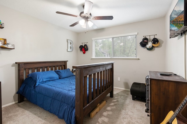 4 Hickory Oak Dr, Spring, TX 77381 - bedroom featuring carpet flooring, baseboards, and ceiling fan