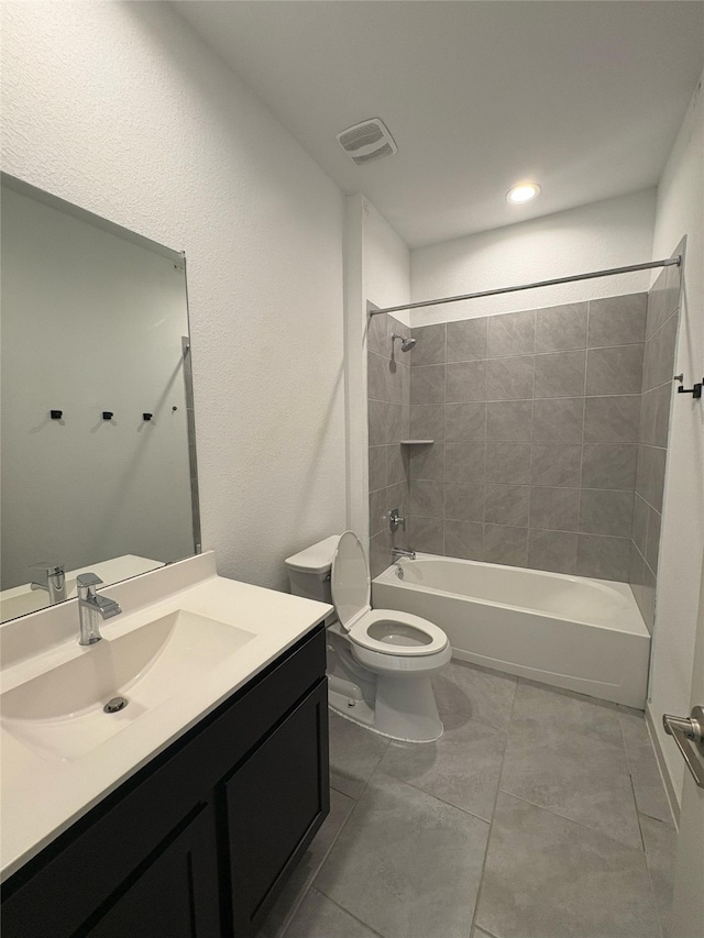 29506 Wilkerson Ln, Katy, TX 77494 - full bath with vanity, toilet, washtub / shower combination, and tile patterned floors