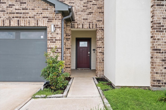 29506 Wilkerson Ln, Katy, TX 77494 - doorway to property with brick siding and an attached garage