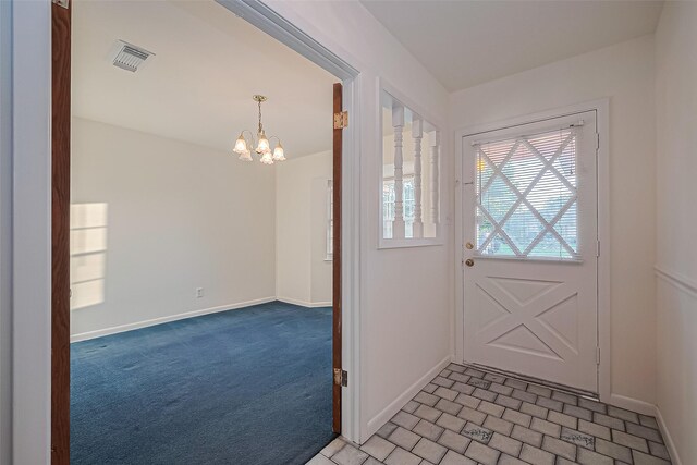 4210 Mona Lee Ln, Houston, TX 77080 - doorway to outside with baseboards and a chandelier