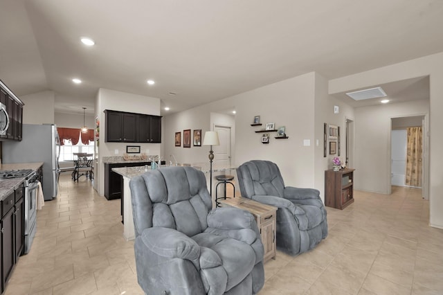 9923 Berlandier Ash Ln, Tomball, TX 77375 - living area with recessed lighting and vaulted ceiling