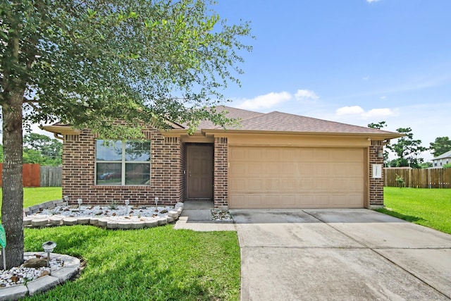 24402 Yellow Thyme Dr, Spring, TX 77373 - ranch-style house with brick siding, concrete driveway, and an attached garage