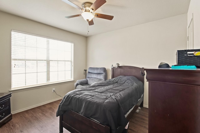 24402 Yellow Thyme Dr, Spring, TX 77373 - bedroom featuring wood finished floors, baseboards, and a ceiling fan