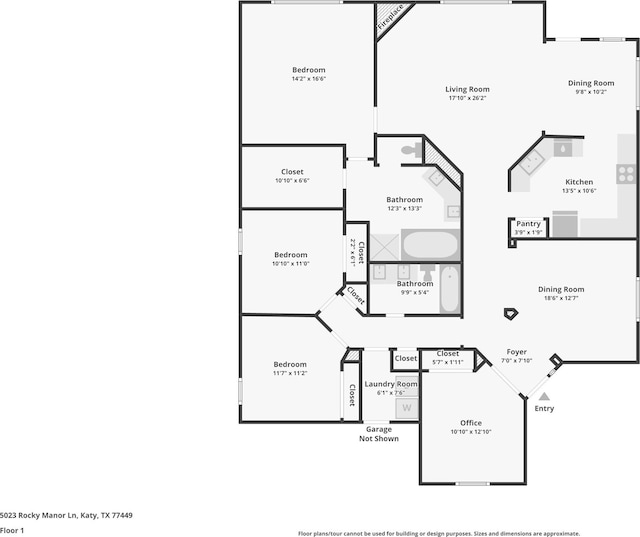 5023 Rocky Manor Ln, Katy, TX 77449 - home floor plan