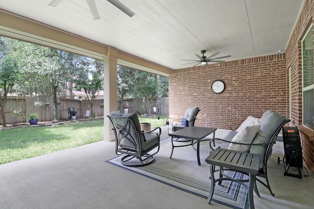 266 Overland Trce, Montgomery, TX 77316 - view of patio / terrace with ceiling fan