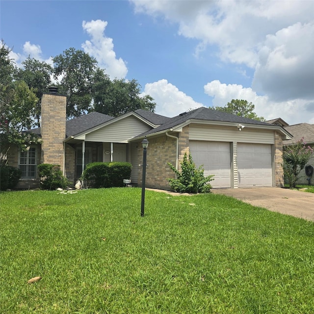 3306 S Greenpark Dr, Houston, TX 77082 - ranch-style home featuring an attached garage, a front yard, concrete driveway, brick siding, and a shingled roof
