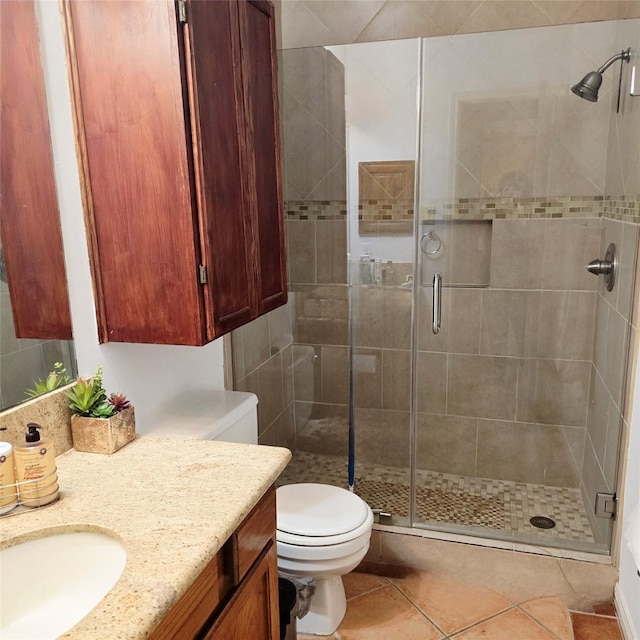 3306 S Greenpark Dr, Houston, TX 77082 - full bath with vanity, a stall shower, and tile patterned floors