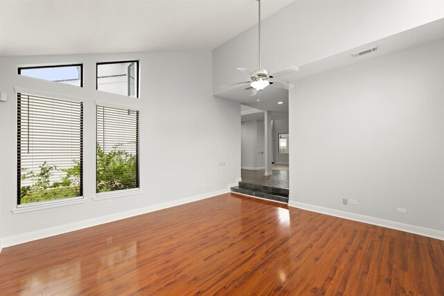 12203 Ashley Circle Dr E, Houston, TX 77071 - spare room featuring wood finished floors, baseboards, and a ceiling fan
