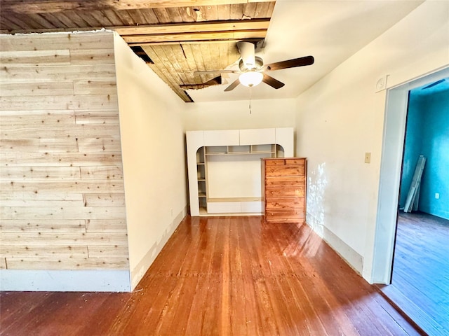 1317 Church St, Galveston, TX 77550 - unfurnished room featuring wood-type flooring, a ceiling fan, wood ceiling, and baseboards