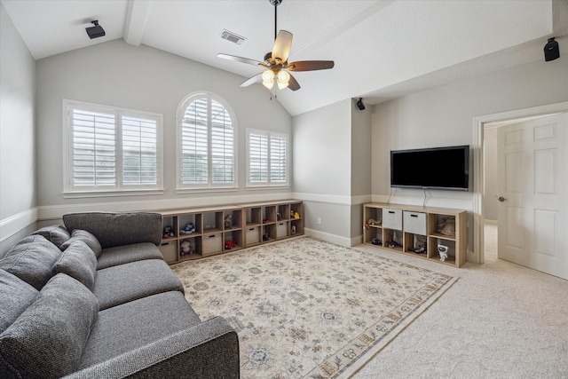 13627 Ashley Run, Houston, TX 77077 - carpeted living area with a ceiling fan