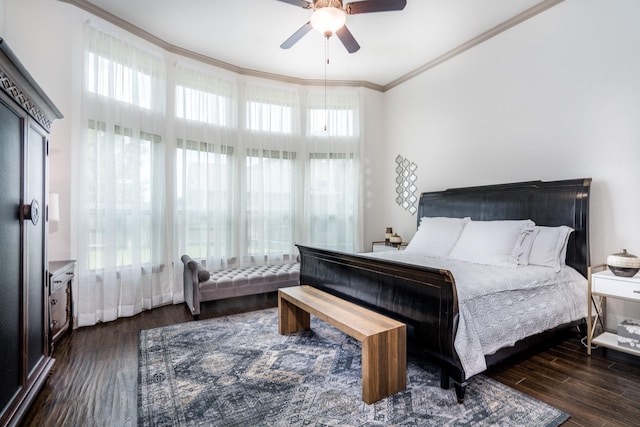 18815 Ellis Bend Dr, Cypress, TX 77433 - bedroom featuring wood finished floors, crown molding, and a ceiling fan