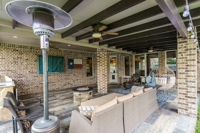 18815 Ellis Bend Dr, Cypress, TX 77433 - view of patio with a ceiling fan and outdoor lounge area