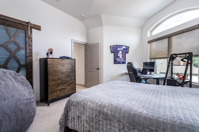 18815 Ellis Bend Dr, Cypress, TX 77433 - bedroom with light carpet and vaulted ceiling