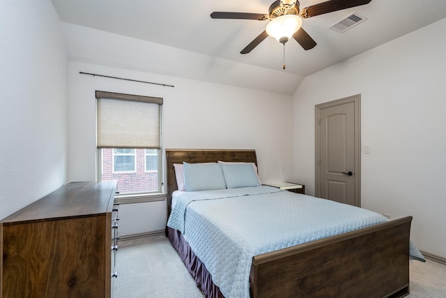 18815 Ellis Bend Dr, Cypress, TX 77433 - bedroom with light carpet, baseboards, a ceiling fan, and lofted ceiling