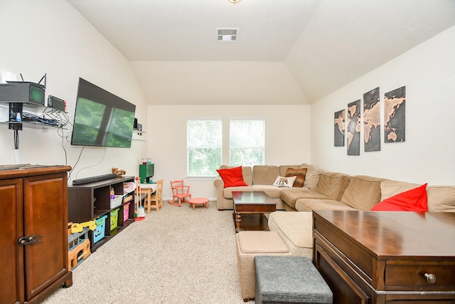 2818 Lakecrest Forest Dr, Katy, TX 77493 - living area featuring lofted ceiling and carpet
