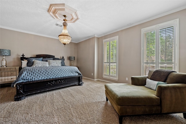 5902 Cardinal Creek Way, Kingwood, TX 77345 - carpeted bedroom featuring multiple windows, ornamental molding, and baseboards
