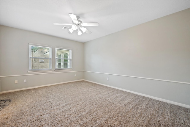 5902 Cardinal Creek Way, Kingwood, TX 77345 - empty room with baseboards, carpet floors, and a ceiling fan