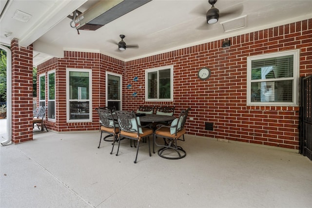 5902 Cardinal Creek Way, Kingwood, TX 77345 - view of patio with ceiling fan and outdoor dining area