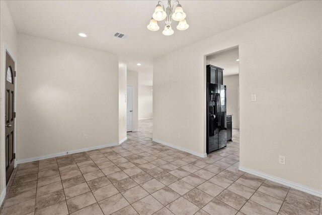 2114 Sand Ridge Dr, Texas City, TX 77568 - unfurnished room with a chandelier, recessed lighting, and baseboards