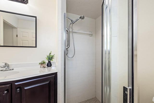 2510 Cypress Dr, Galveston, TX 77551 - bathroom with vanity and a stall shower