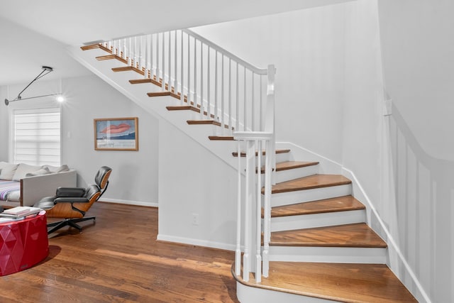 2101 Banks St, Houston, TX 77098 - stairway with wood finished floors and baseboards
