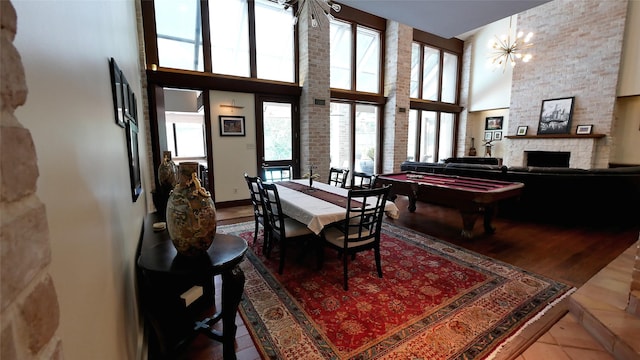 19823 Sunbridge Ln, Houston, TX 77094 - dining space with a high ceiling and a fireplace