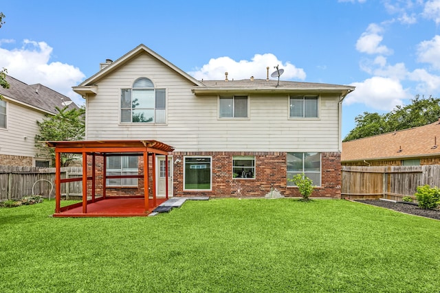 17823 Scenic Oaks Dr, Richmond, TX 77407 - rear view of property with a patio area, brick siding, and a pergola
