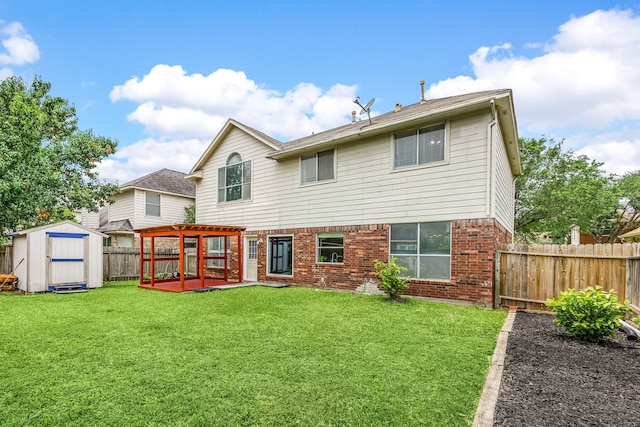 17823 Scenic Oaks Dr, Richmond, TX 77407 - back of property featuring a pergola and brick siding
