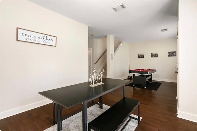 1609 Palcio Real Dr, Houston, TX 77047 - dining room with baseboards, stairway, wood finished floors, and billiards
