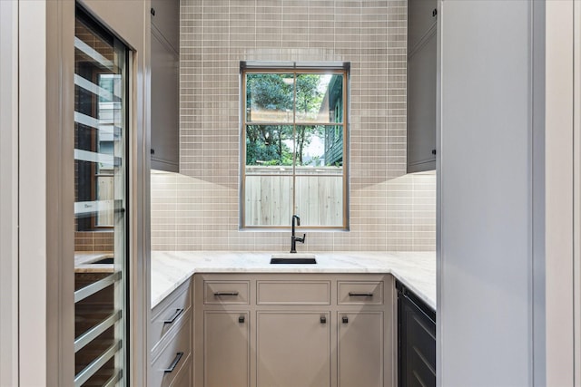 3755 Rice Blvd, Houston, TX 77005 - bar area with a sink and decorative backsplash