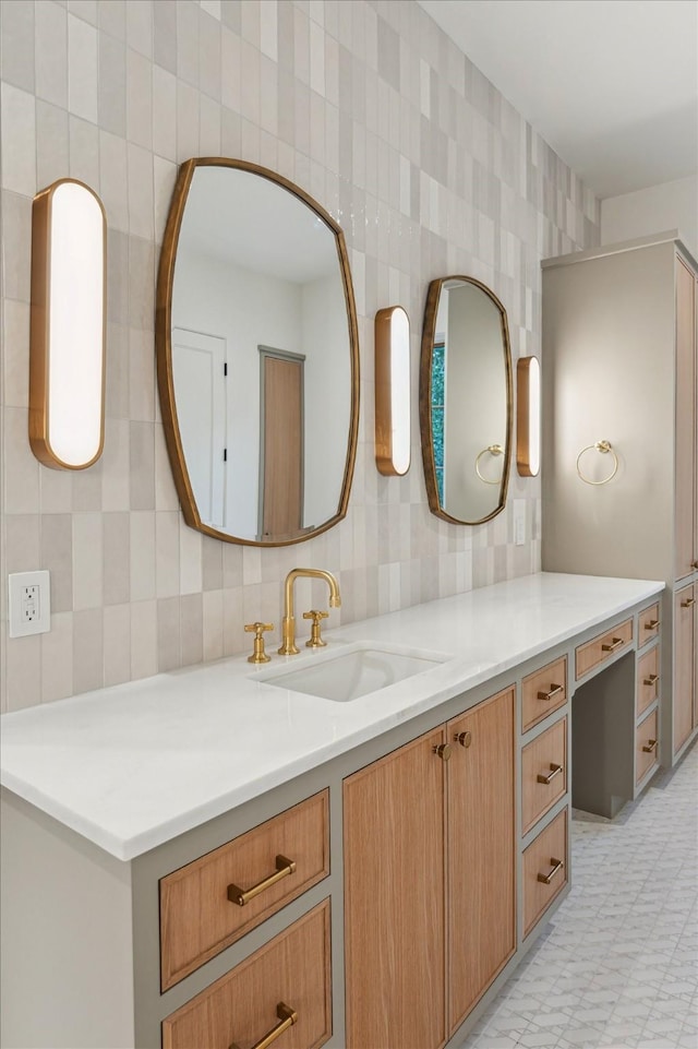 3755 Rice Blvd, Houston, TX 77005 - bathroom with vanity and tile patterned floors