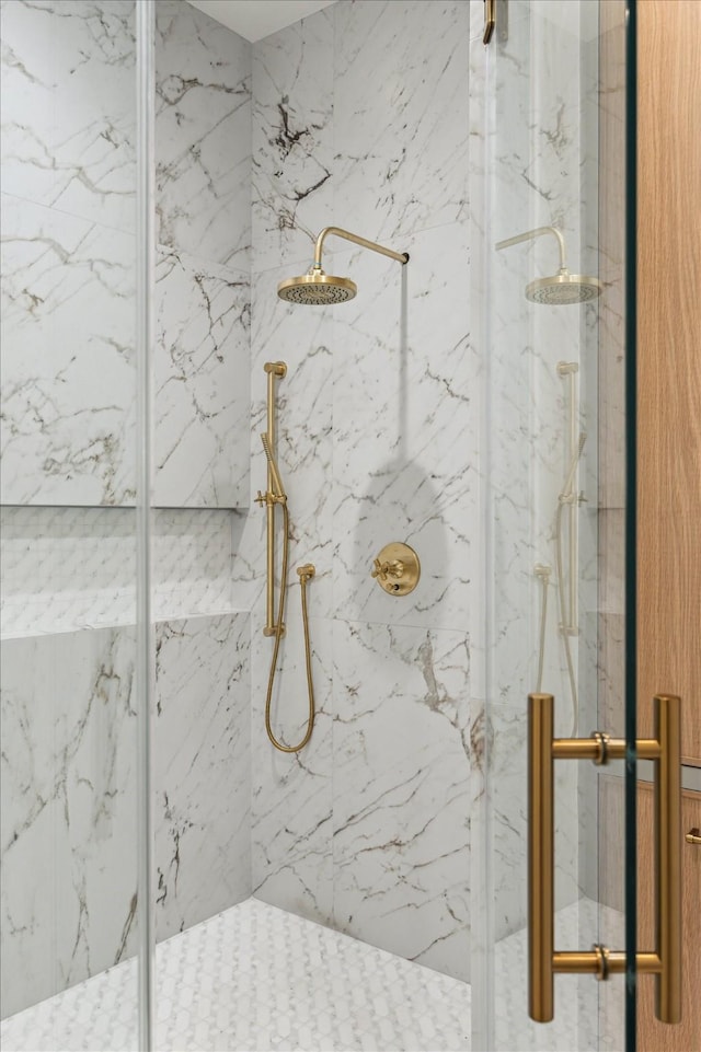 3755 Rice Blvd, Houston, TX 77005 - bathroom with a marble finish shower