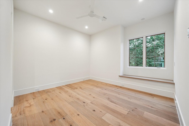 3755 Rice Blvd, Houston, TX 77005 - empty room with recessed lighting, ceiling fan, wood-type flooring, and baseboards