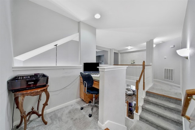 12010 Piney Bend Dr, Tomball, TX 77375 - office area featuring carpet floors and baseboards