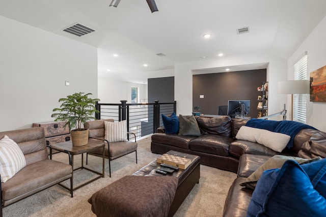 221 Sky Top Dr, Montgomery, TX 77316 - living room with recessed lighting and light colored carpet