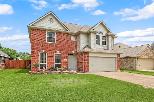 4907 Sienna Heights Ln, Pasadena, TX 77505 - view of front of property featuring brick siding, concrete driveway, a shingled roof, and a garage
