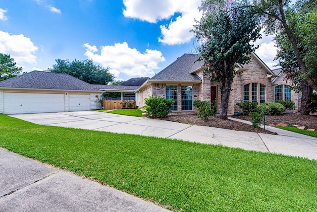 2207 Desert Vine Ct, Sugar Land, TX 77498 - view of front of home featuring brick siding, driveway, a shingled roof, and a garage