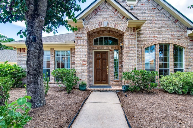 2207 Desert Vine Ct, Sugar Land, TX 77498 - doorway to property with brick siding and a shingled roof