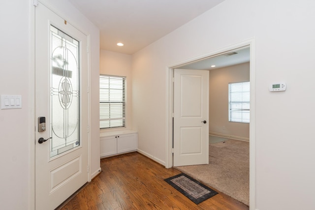 1404 W 26th St Unit C, Houston, TX 77008 - entryway with wood finished floors, baseboards, and recessed lighting