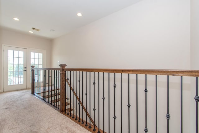 1404 W 26th St Unit C, Houston, TX 77008 - hall featuring carpet floors and recessed lighting