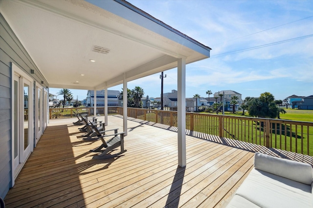 4014 Warchest Ct, Galveston, TX 77554 - deck featuring a residential view and a yard