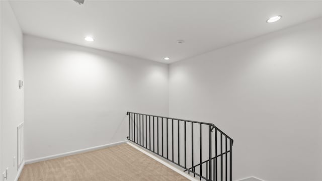 4868 Post Oak Timber Dr, Houston, TX 77056 - staircase with carpet floors and recessed lighting