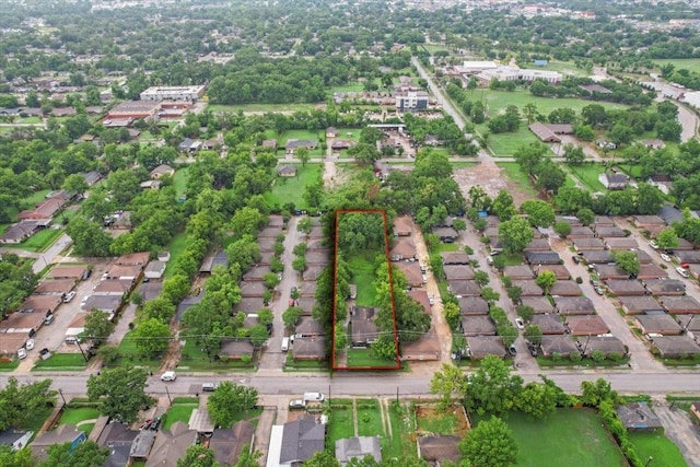 315 E Whitney St, Houston, TX 77022 - aerial view of residential area with property parcel outlined