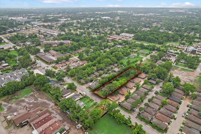315 E Whitney St, Houston, TX 77022 - aerial perspective of suburban area with property parcel outlined
