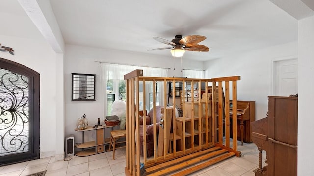 368 Riddle Rd, Cedar Creek, TX 78612 - foyer featuring tile patterned flooring and ceiling fan